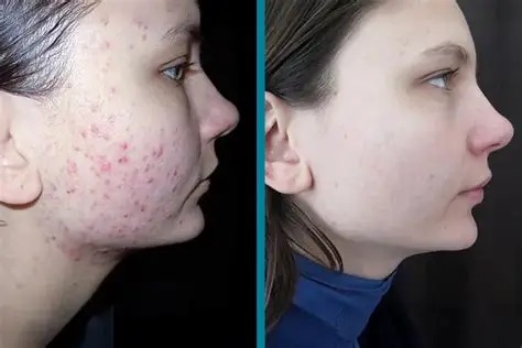 Face Reality acne treatment before-and-after side-profile comparison