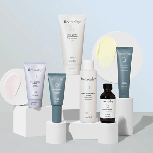 Face Reality skincare products for a personalized home-care routine